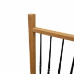 Eiken balustrade met smeedijzeren sierspijlen - Afbeelding 4