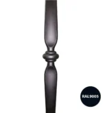 Eiken balustrade met smeedijzeren sierspijlen - Afbeelding 3