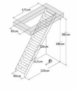 Rechte trap 80 CM breed | 300 cm hoog - Afbeelding 2