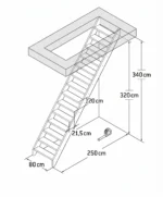 Rechte trap 80 cm breed | 340 cm hoog - Afbeelding 2